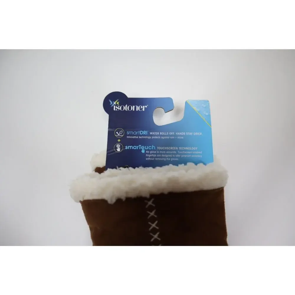 Isotoner Faux Suede Fur Lined Mittens with‎ Smart Touch